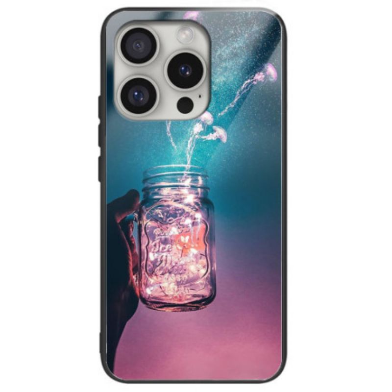 Hoesje iPhone 16 Pro Kwallen Van Gehard Glas In Een Fles