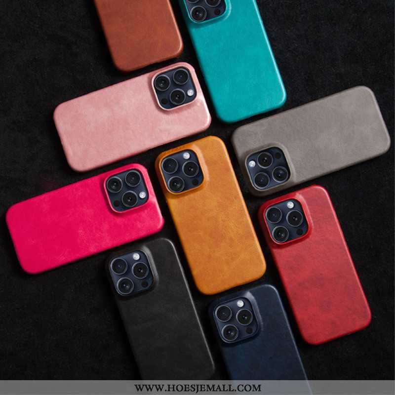 Hoesje Voor iPhone 16 Pro Ledereffect