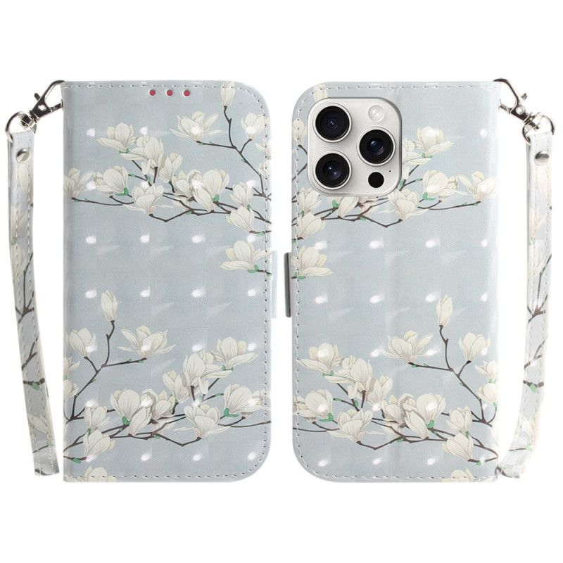 Leren Hoesje iPhone 16 Pro Band Magnolia's