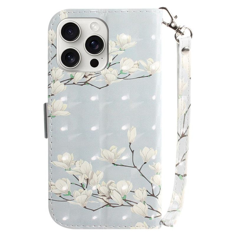 Leren Hoesje iPhone 16 Pro Band Magnolia's