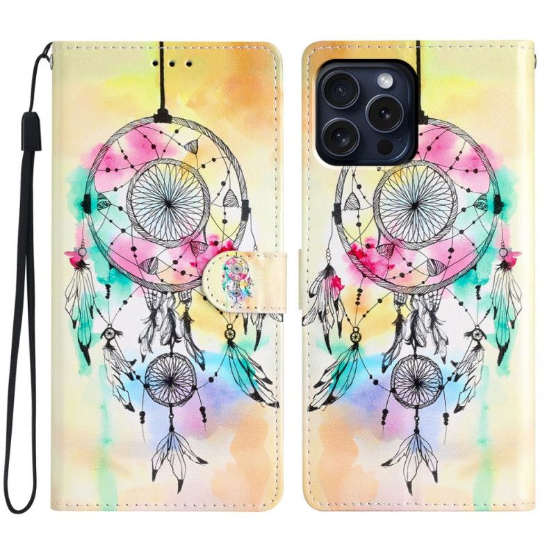 Leren Hoesje iPhone 16 Pro Dromenvanger Met Riem