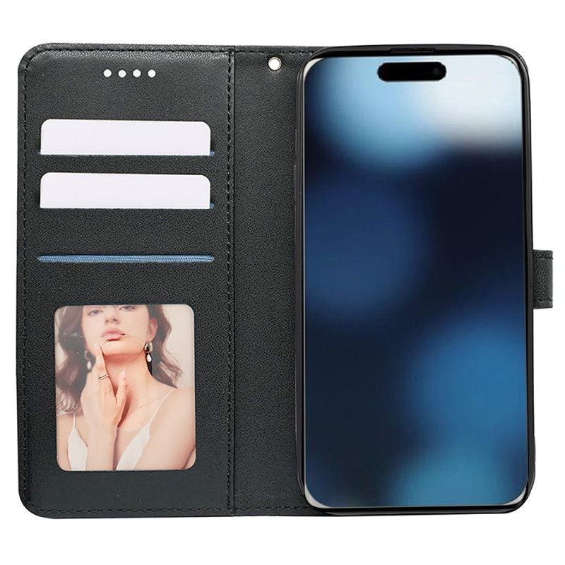 Leren Hoesje iPhone 16 Pro Kubisch Raster Bescherming Hoesje