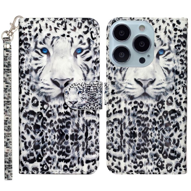 Leren Hoesje Voor iPhone 16 Pro Luipaardband