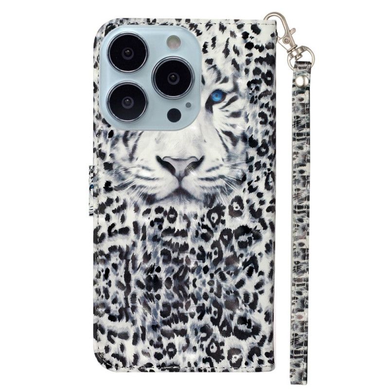 Leren Hoesje Voor iPhone 16 Pro Luipaardband