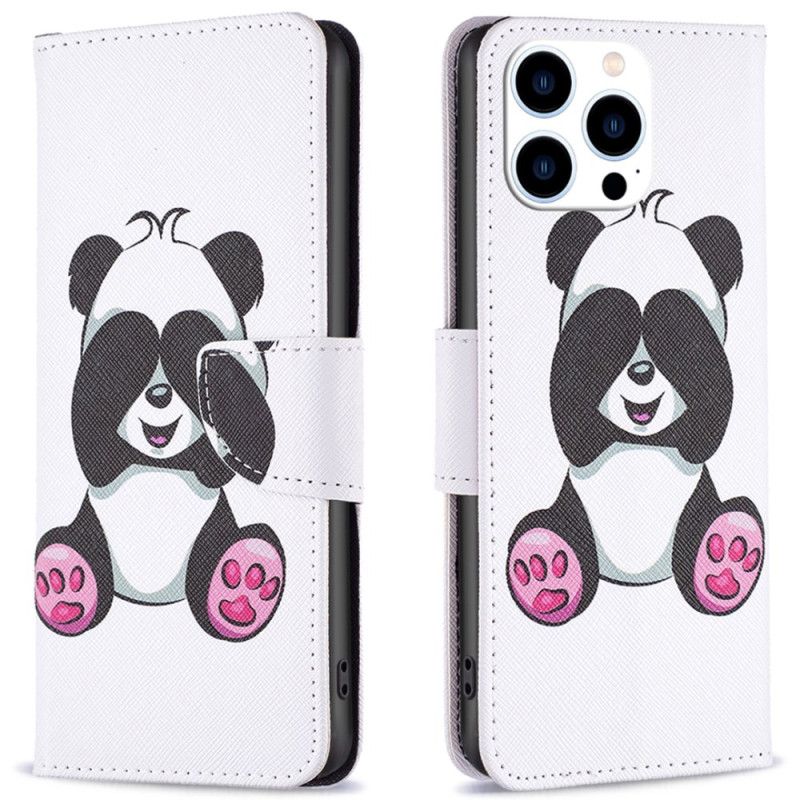 Leren Hoesje Voor iPhone 16 Pro Panda