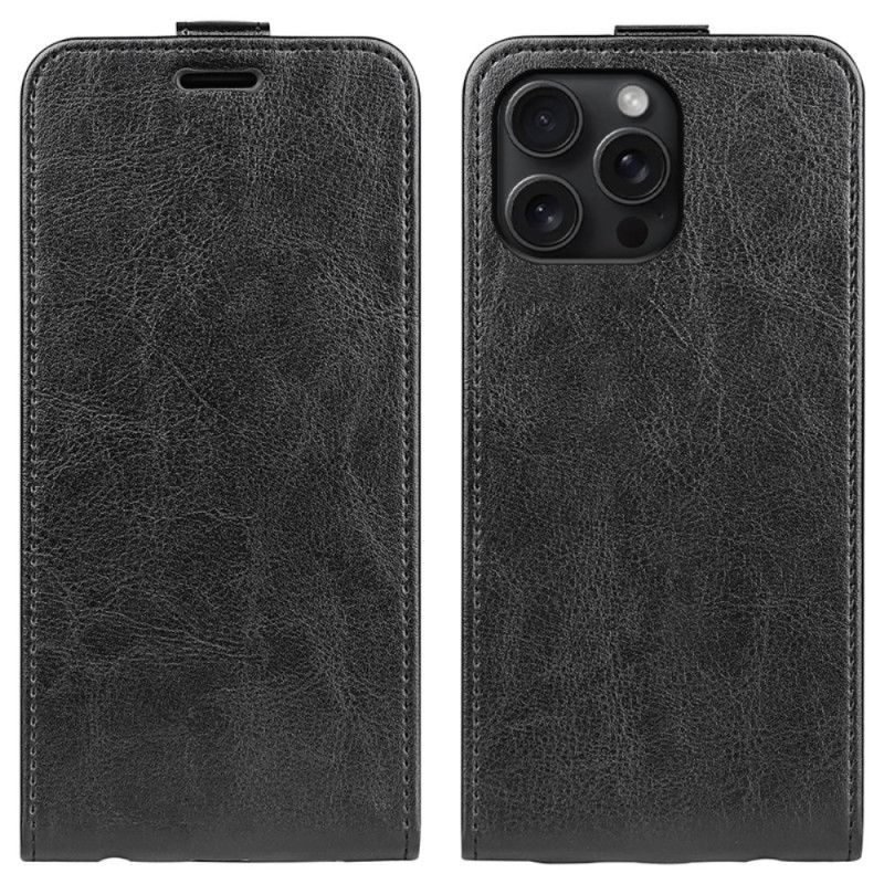 Leren Hoesje Voor iPhone 16 Pro Verticale Klep