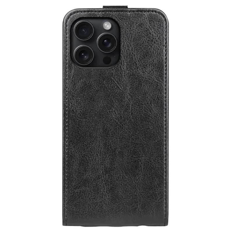 Leren Hoesje Voor iPhone 16 Pro Verticale Klep