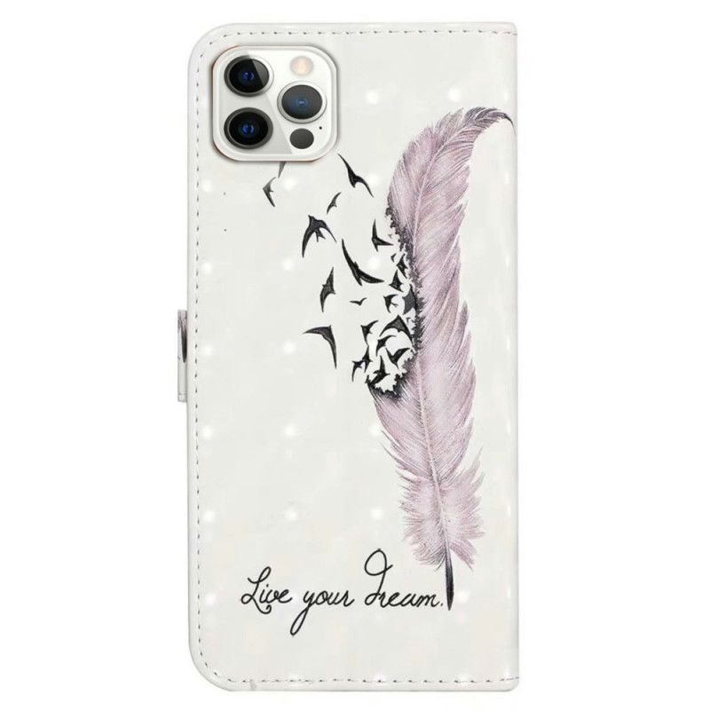 Leren Hoesje Voor iPhone 16 Pro Vintage Veer