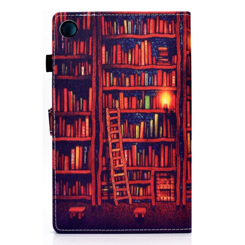 Leren Hoesje voor Huawei MatePad T 8 Bruin Rood Bibliotheek