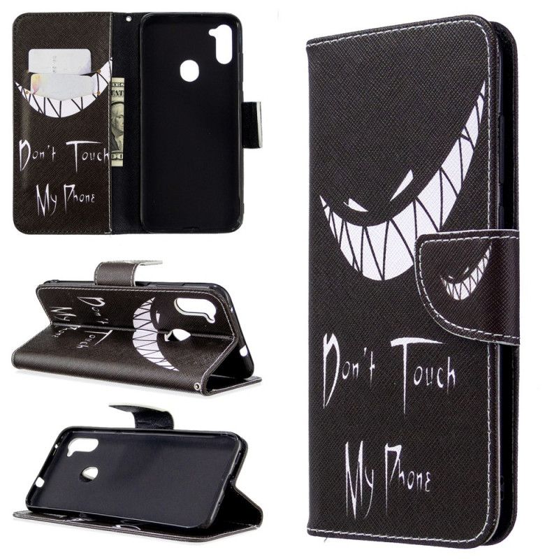 Flip Case Leren Samsung Galaxy M11 Duivelse Telefoon