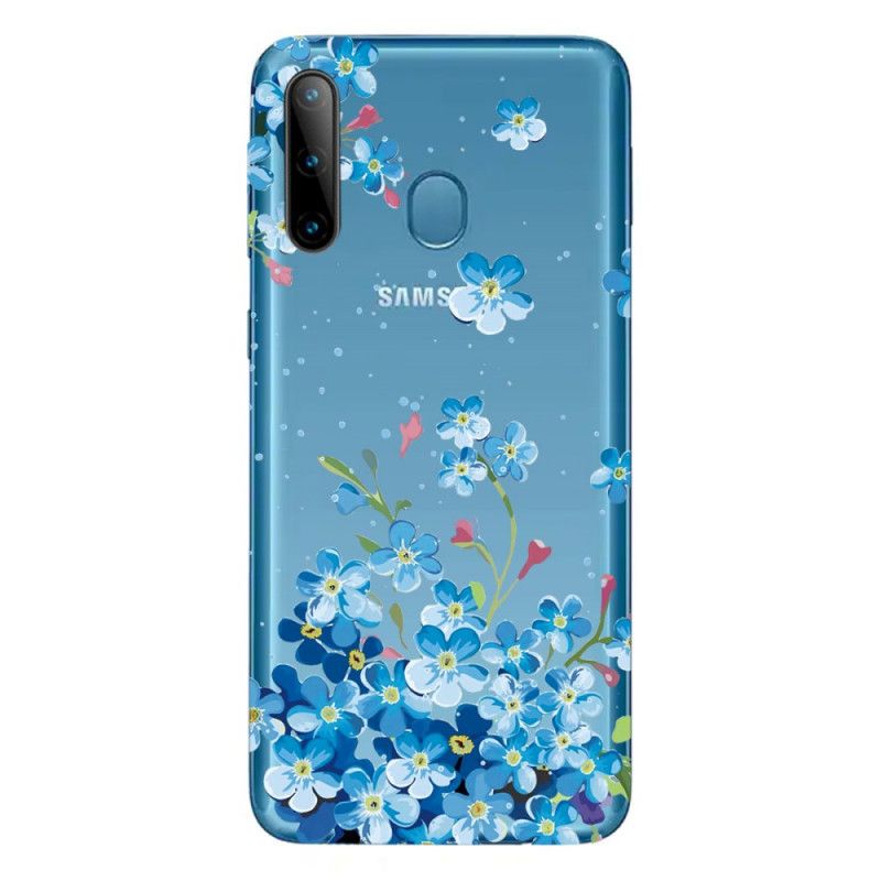 Hoesje Samsung Galaxy M11 Blauwe Bloemen