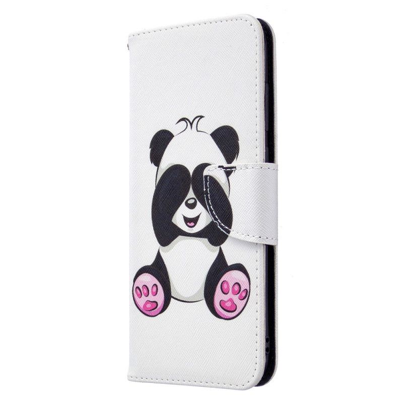 Leren Hoesje Samsung Galaxy M11 Leuke Panda