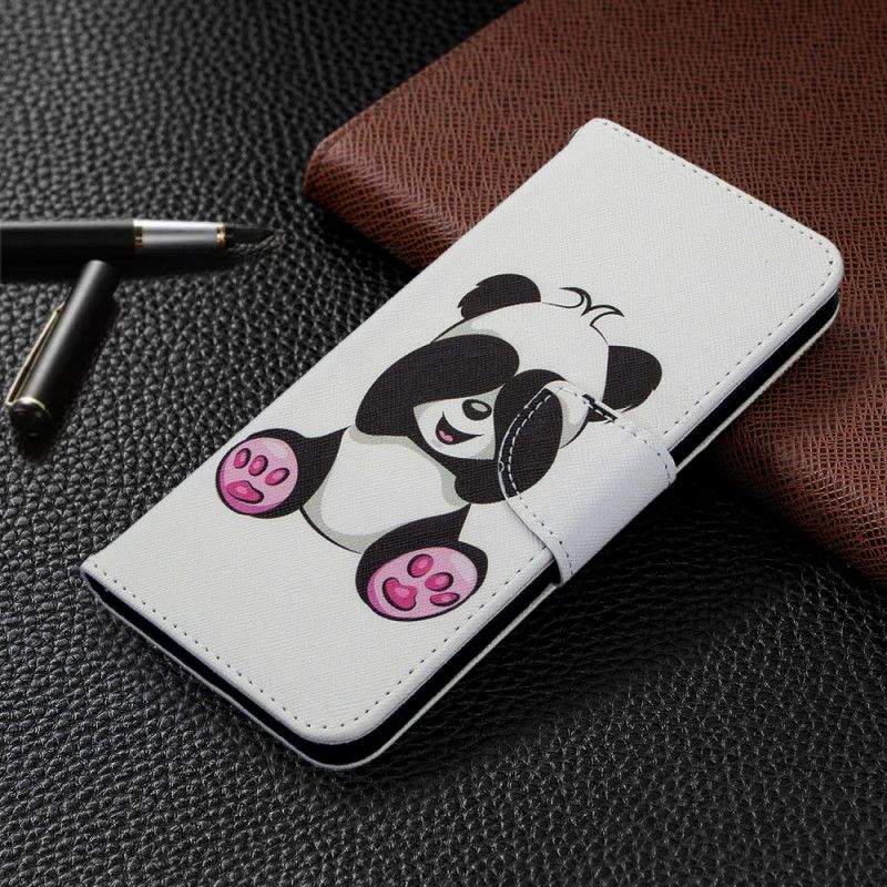 Leren Hoesje Samsung Galaxy M11 Leuke Panda