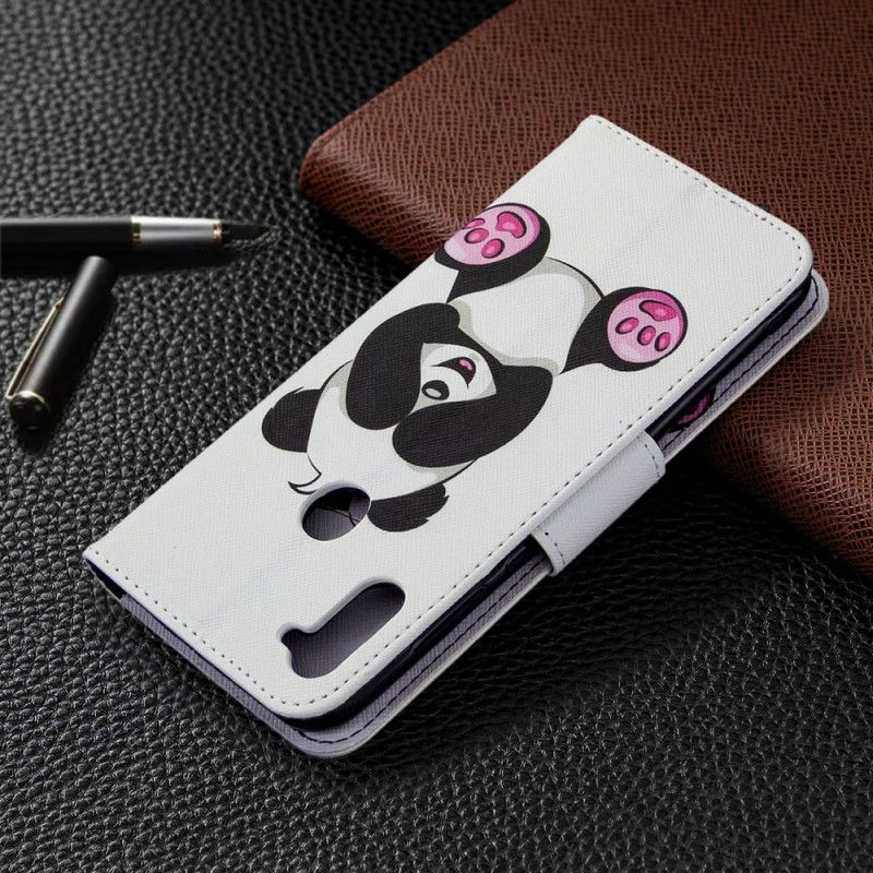 Leren Hoesje Samsung Galaxy M11 Leuke Panda