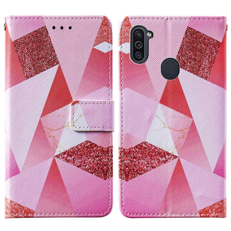 Leren Hoesje Samsung Galaxy M11 Roze Afbeelding