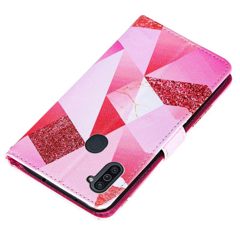 Leren Hoesje Samsung Galaxy M11 Roze Afbeelding