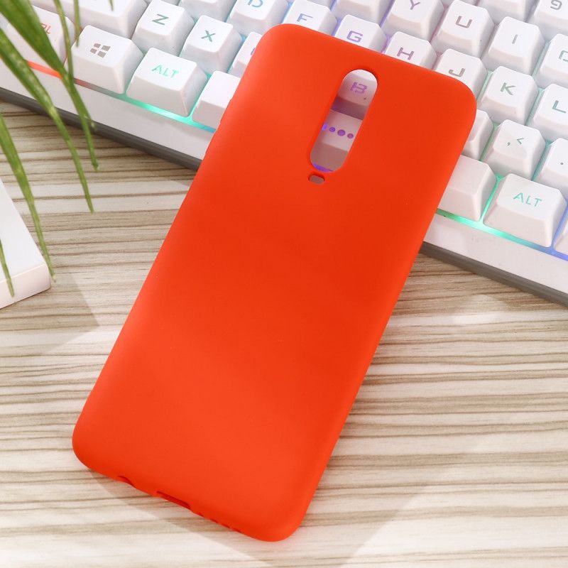 Hoesje voor Xiaomi Redmi K30 Rood Zwart Siliconenvloeistof