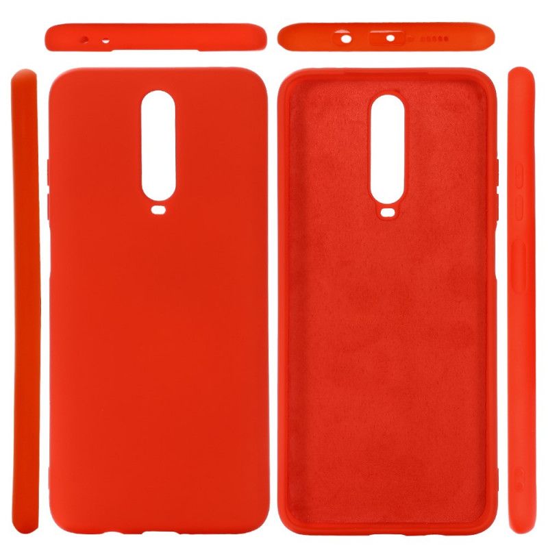 Hoesje voor Xiaomi Redmi K30 Rood Zwart Siliconenvloeistof