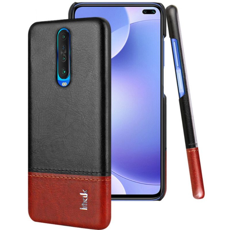 Hoesje Xiaomi Redmi K30 Rood Zwart Imak Ruiyi Serie Leereffect