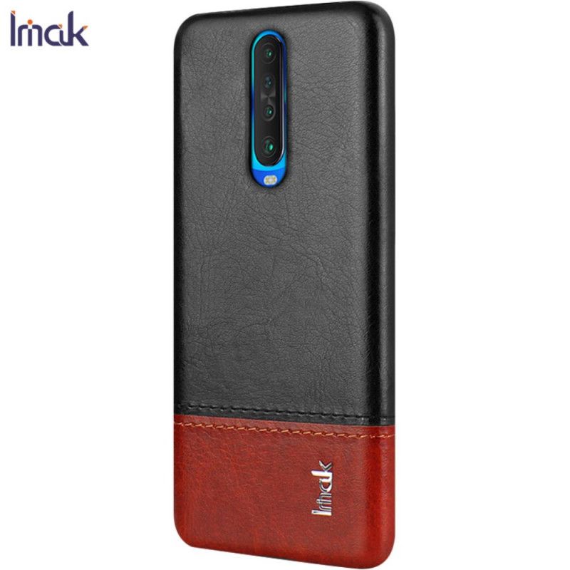 Hoesje Xiaomi Redmi K30 Rood Zwart Imak Ruiyi Serie Leereffect