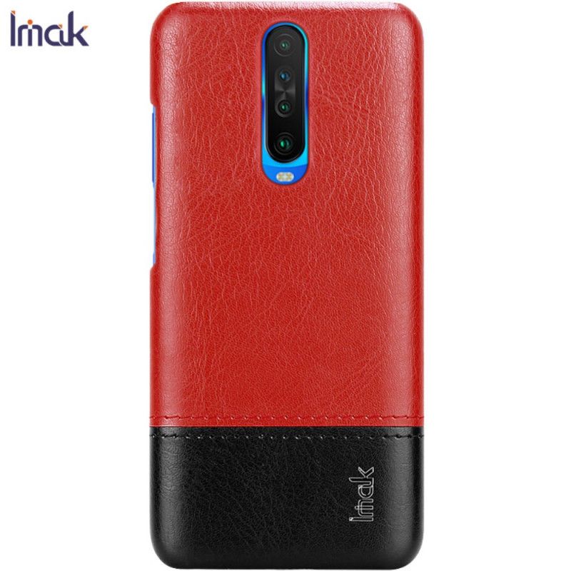 Hoesje Xiaomi Redmi K30 Rood Zwart Imak Ruiyi Serie Leereffect