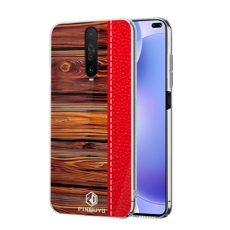 Hoesje Xiaomi Redmi K30 Rood Zwart Pin Dun Serie Pinwuyo