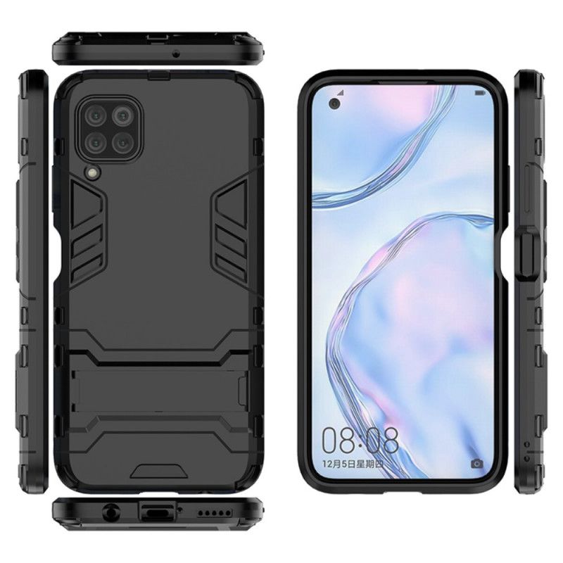 Case Hoesje Huawei P40 Lite Rood Zwart Telefoonhoesje Ultrabestendige Tong