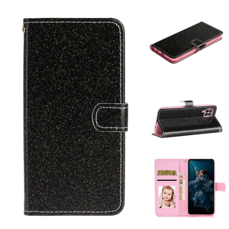 Cover Folio-hoesje Huawei P40 Lite Rose Goud Telefoonhoesje Pailletten