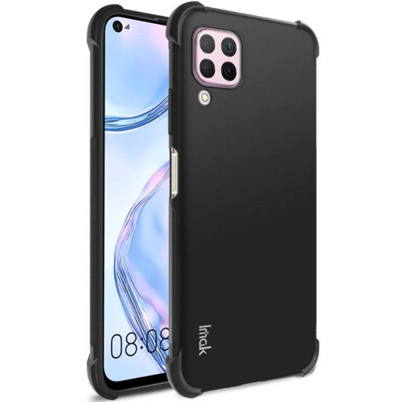 Cover Hoesje Huawei P40 Lite Grijs Zwart Telefoonhoesje Flexibele Siliconen Imak