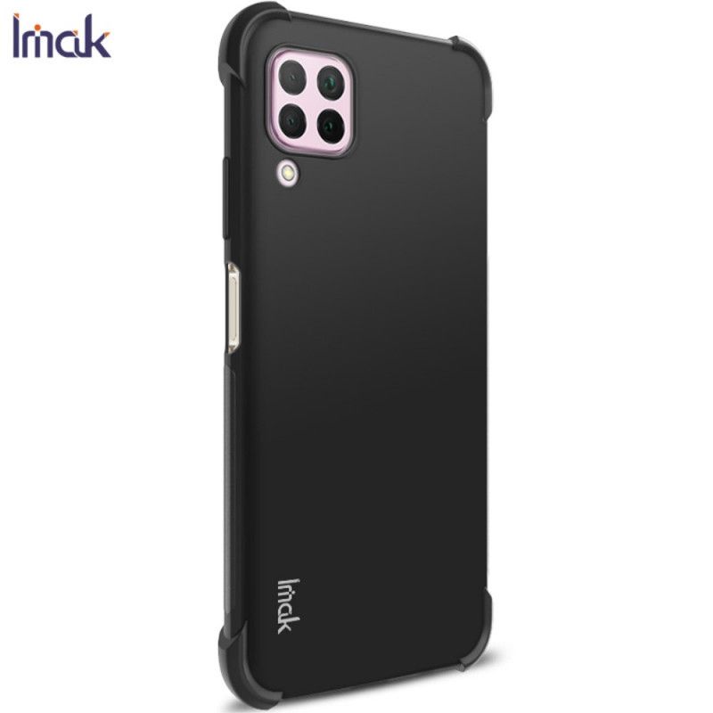 Cover Hoesje Huawei P40 Lite Grijs Zwart Telefoonhoesje Flexibele Siliconen Imak