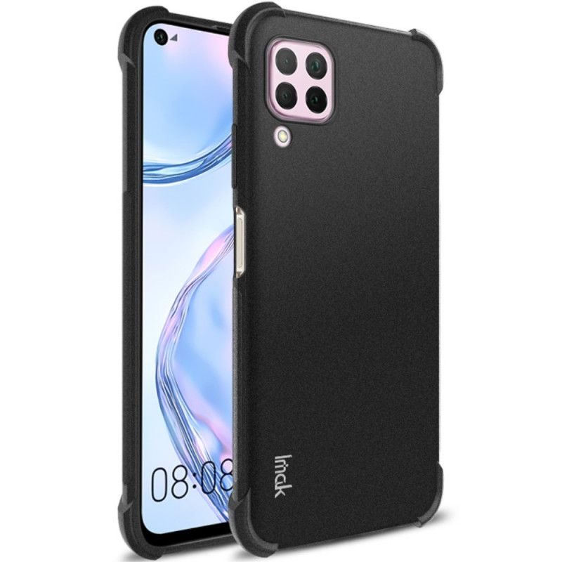 Cover Hoesje Huawei P40 Lite Grijs Zwart Telefoonhoesje Flexibele Siliconen Imak