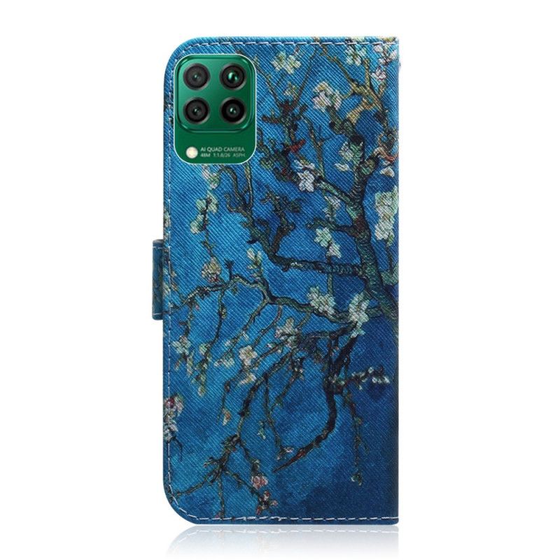 Flip Case Leren Huawei P40 Lite Bloeiende Takken