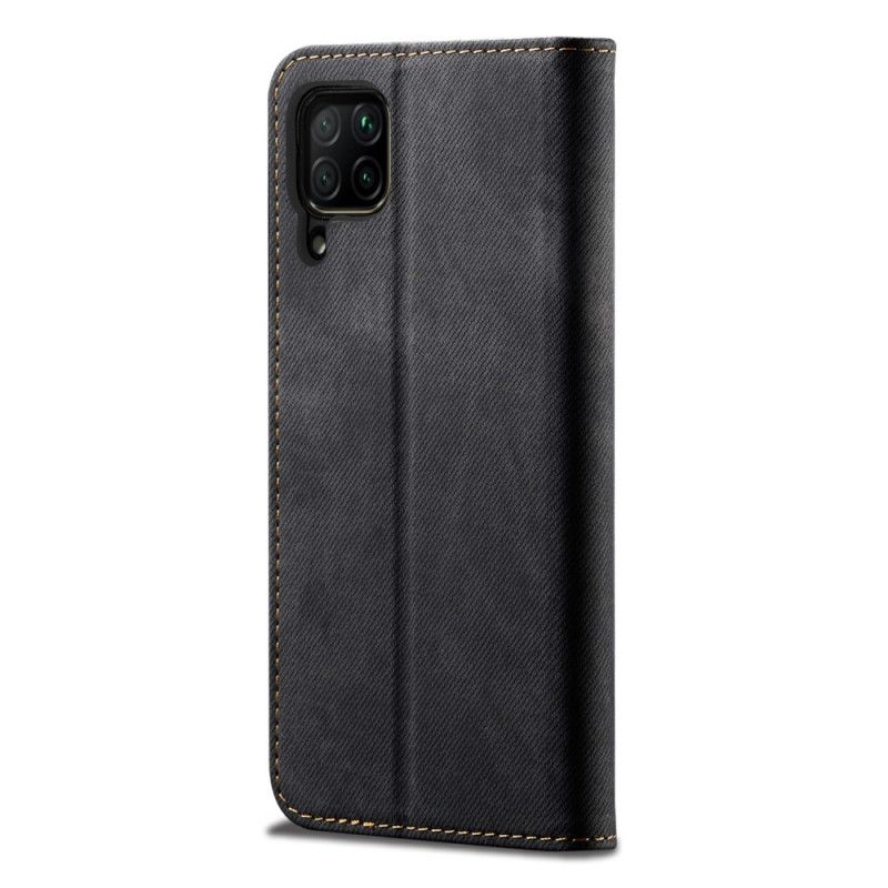 Folio-hoesje Huawei P40 Lite Donkerblauw Telefoonhoesje Jeans Met Imitatieleerstructuur