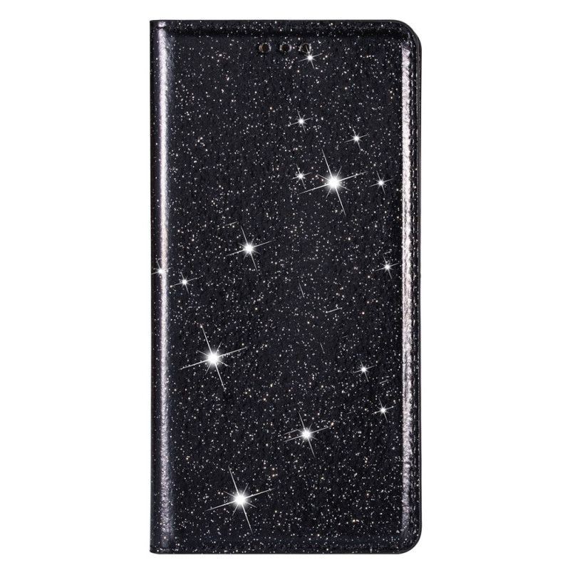 Folio-hoesje Huawei P40 Lite Magenta Zwart Glitterstijl
