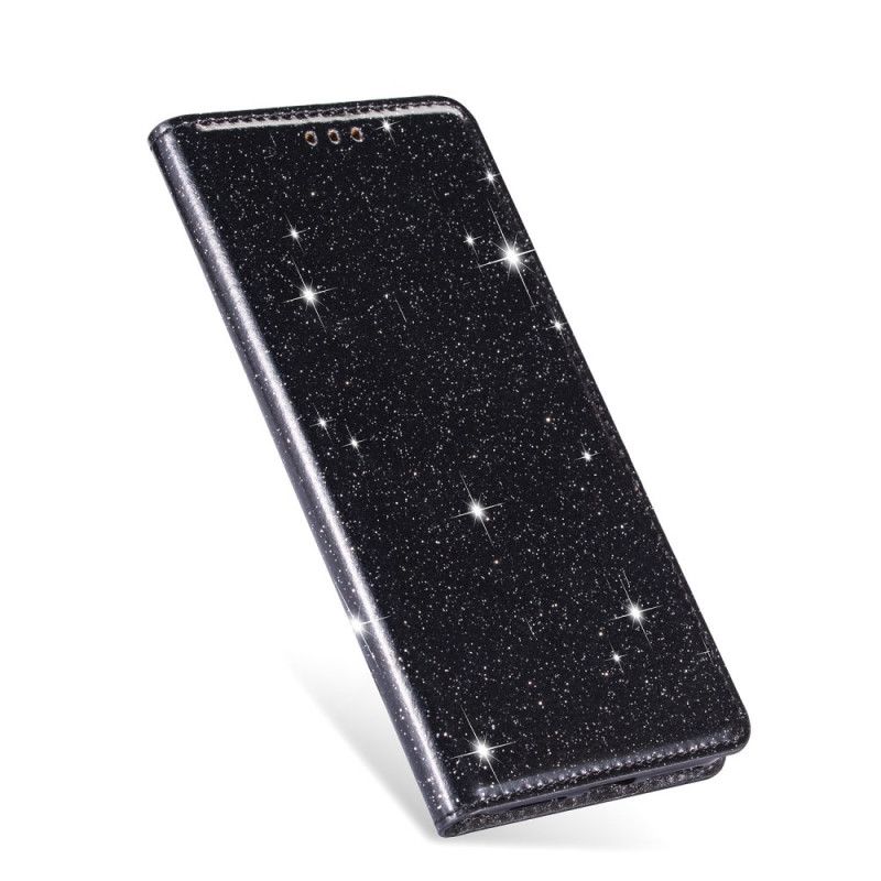 Folio-hoesje Huawei P40 Lite Magenta Zwart Glitterstijl