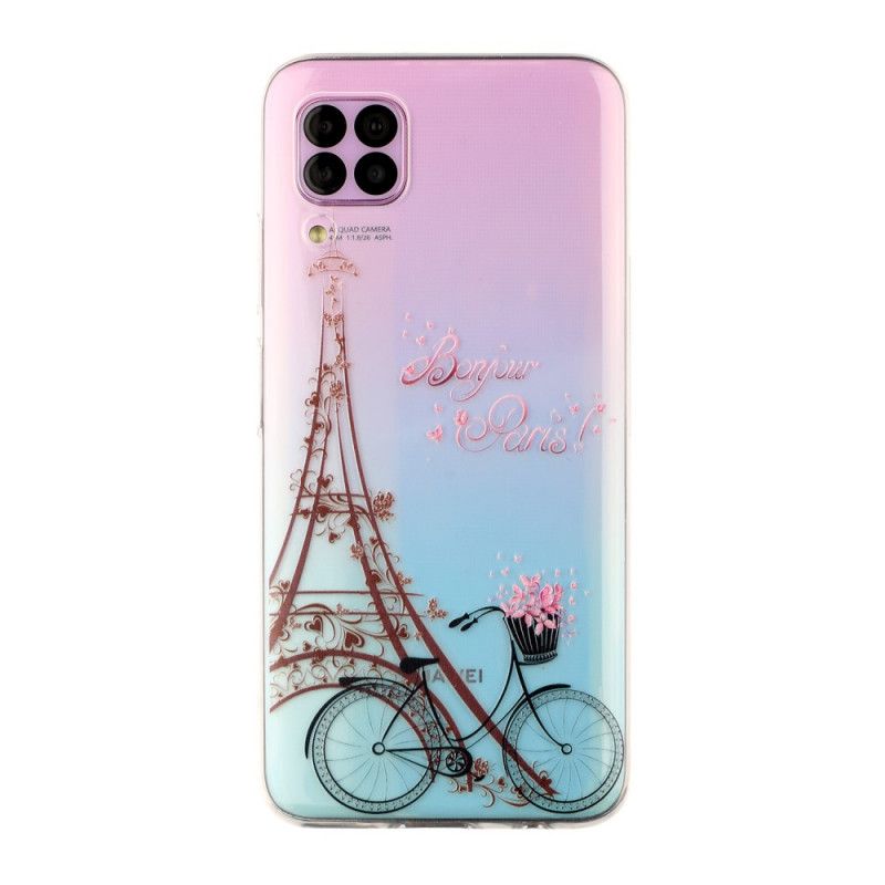 Hoesje Huawei P40 Lite Telefoonhoesje Transparant Hallo Parijs