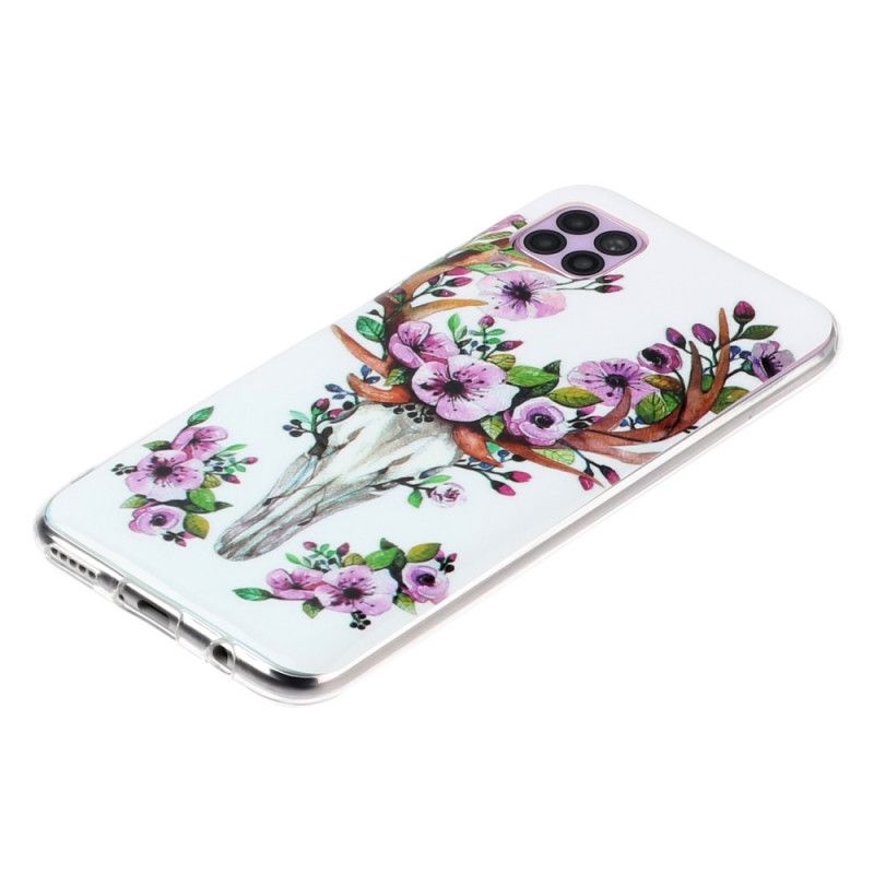 Hoesje voor Huawei P40 Lite Eland Met Fluorescerende Bloemen