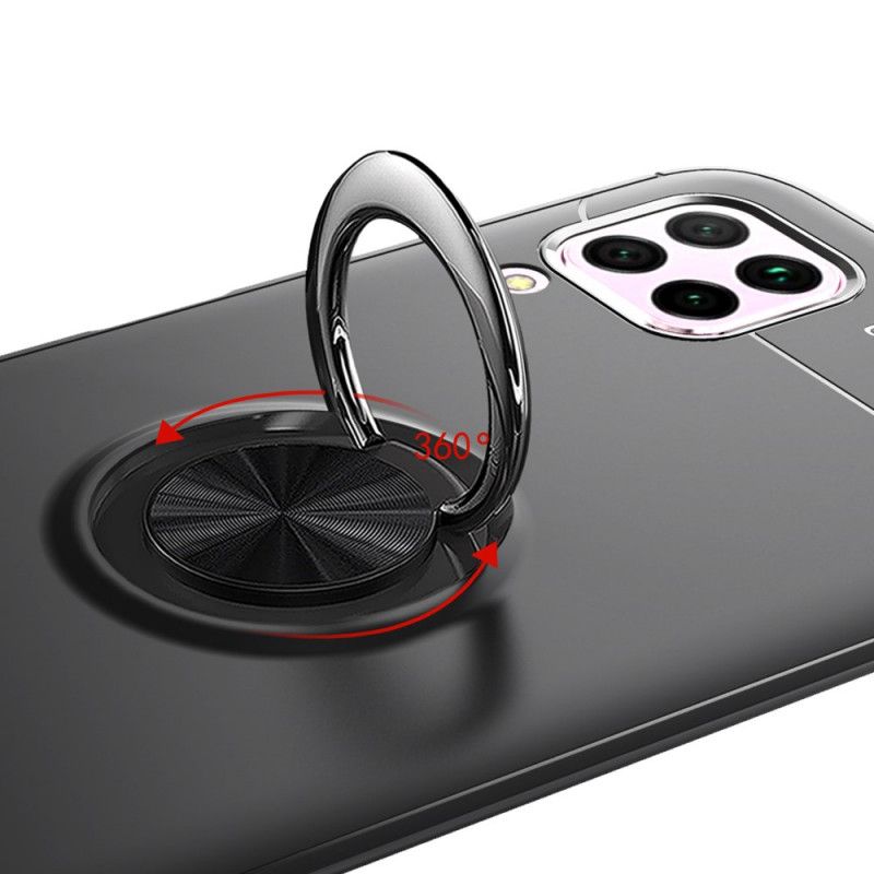 Hoesje voor Huawei P40 Lite Rood Zwart Roterende Ring