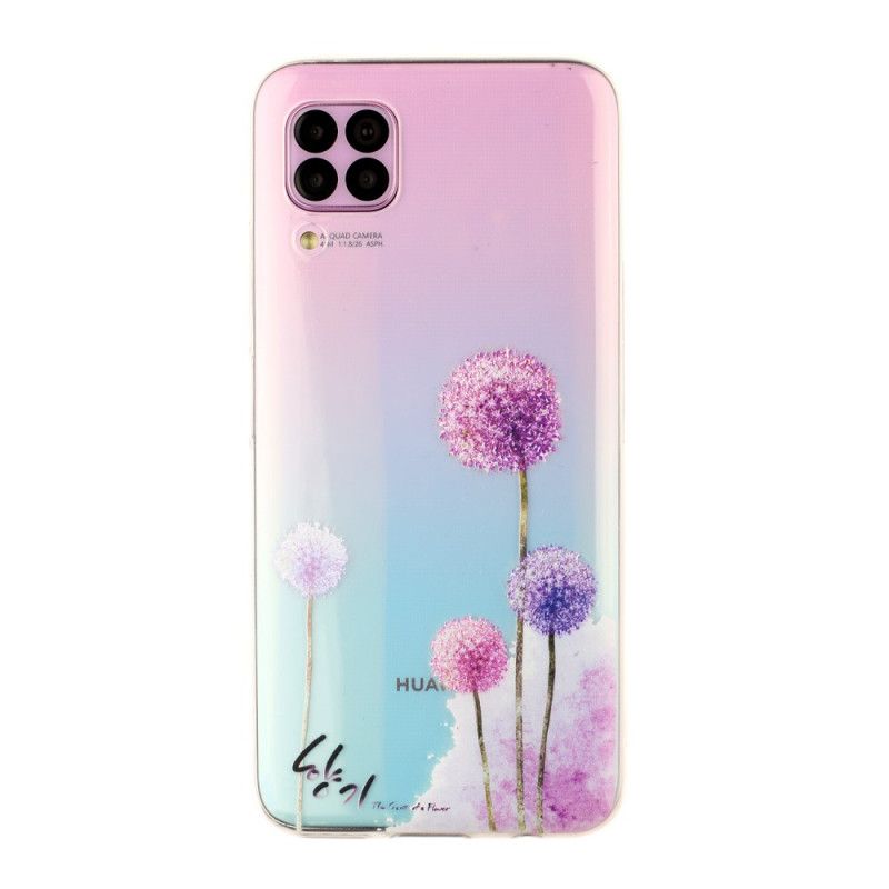 Hoesje voor Huawei P40 Lite Transparant Gekleurde Paardenbloemen