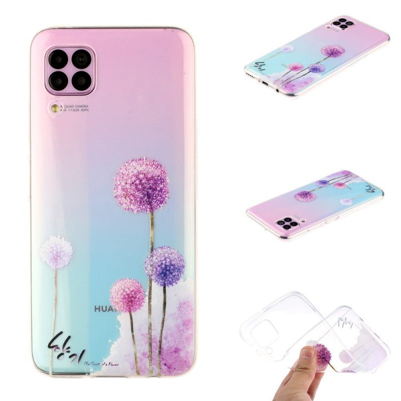 Hoesje voor Huawei P40 Lite Transparant Gekleurde Paardenbloemen