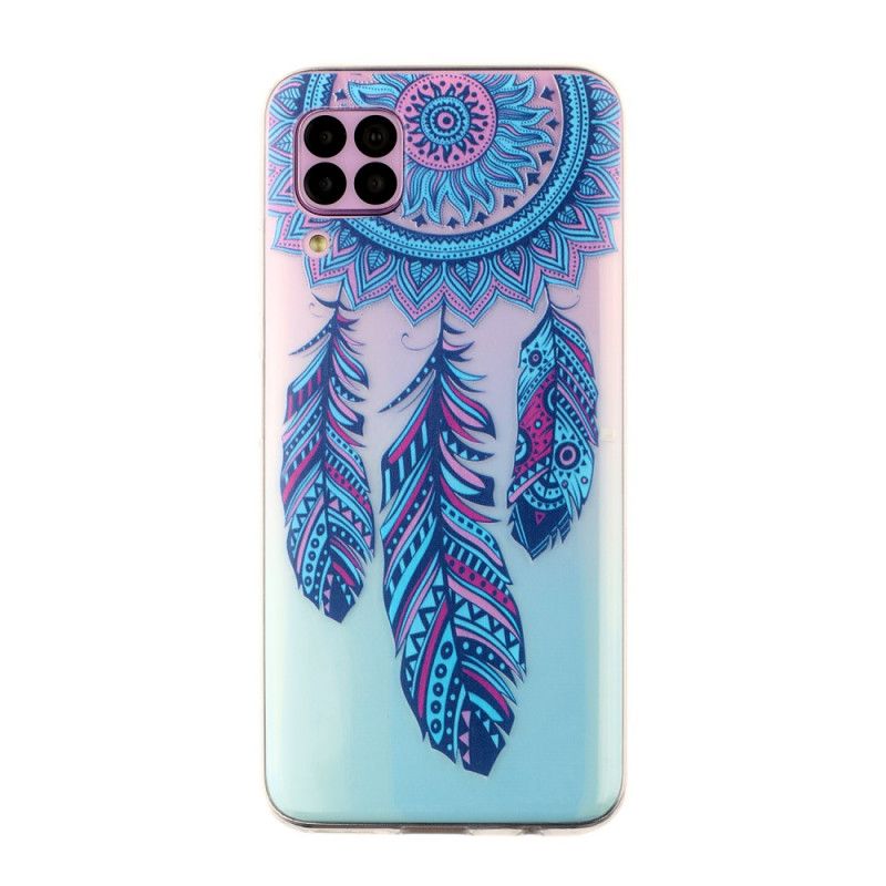 Hoesje voor Huawei P40 Lite Transparante Vanger Droomt Blauwe Veren