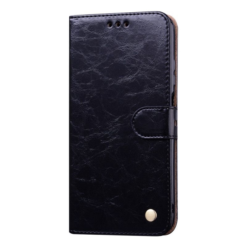 Leren Hoesje Huawei P40 Lite Donkerblauw Vintage Leereffect Met String