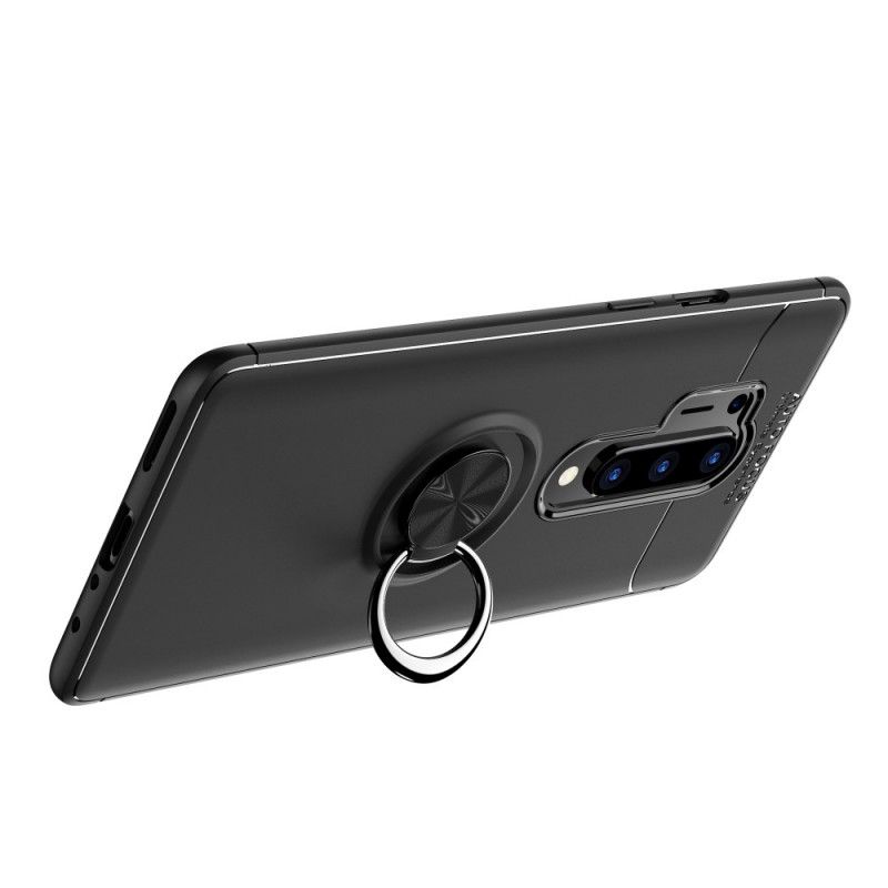 Case Hoesje OnePlus 8 Donkerrood Zwart Telefoonhoesje Lenuo Roterende Ring