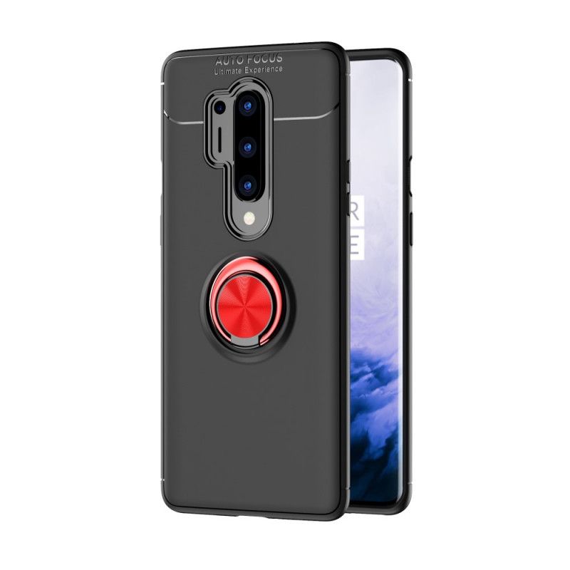 Case Hoesje OnePlus 8 Donkerrood Zwart Telefoonhoesje Lenuo Roterende Ring