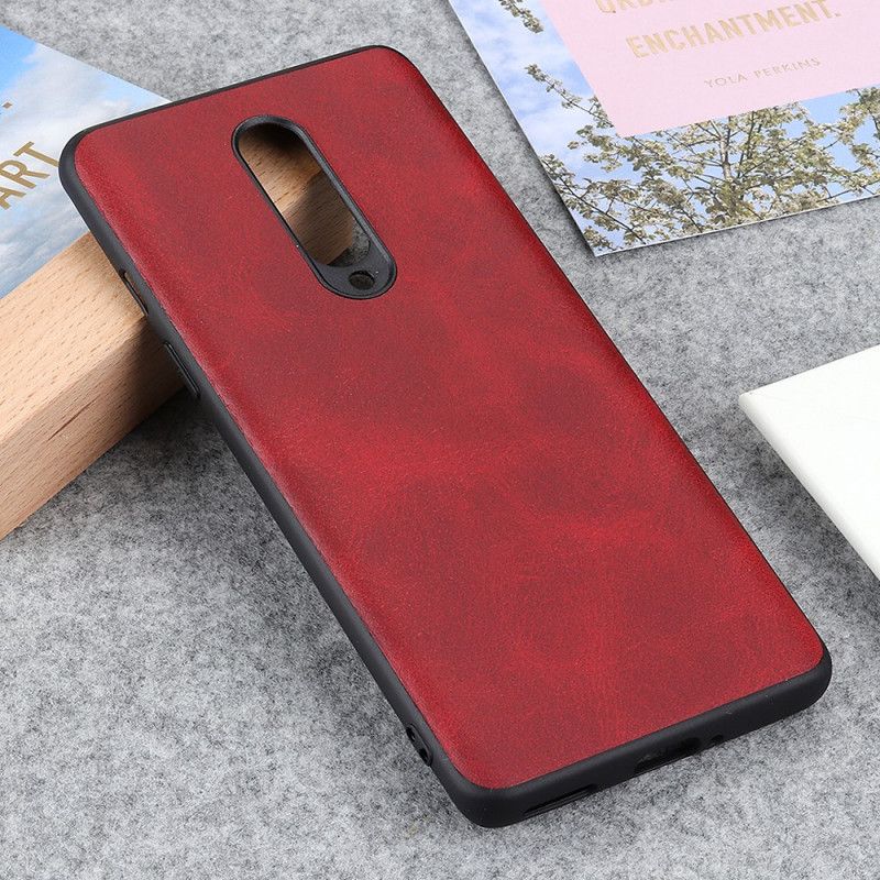 Hoesje OnePlus 8 Rood Zwart Premium Leereffect