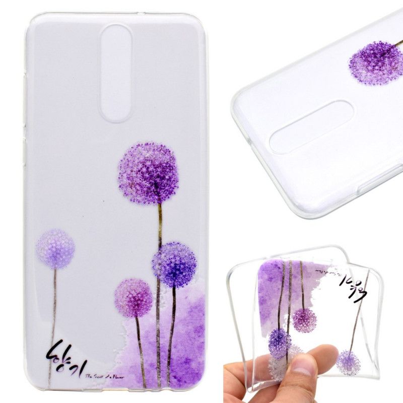 Hoesje voor OnePlus 8 Transparant Gekleurde Paardenbloemen