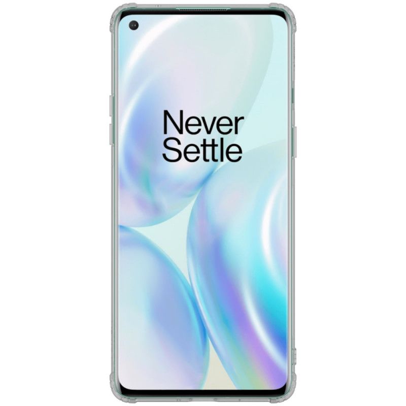 Hoesje voor OnePlus 8 Transparant Grijs Versterkt Transparant Nillkin