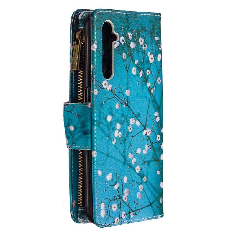 Leren Hoesje Realme 6 Lichtblauw Wit Boomzak Met Ritssluiting