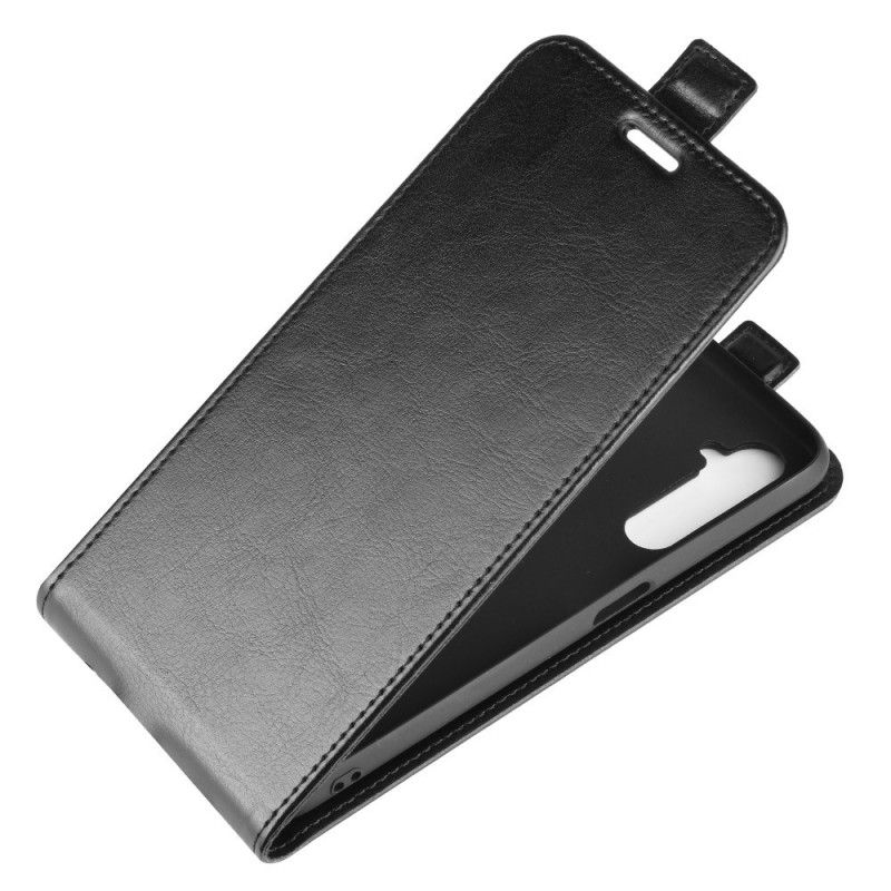 Leren Hoesje voor Realme 6 Wit Zwart Leereffect Met Verticale Flap