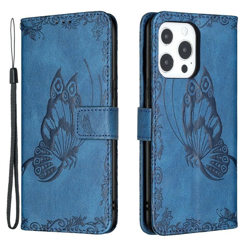 Bescherming Hoesje iPhone 13 Pro Barokke Band Vlinder